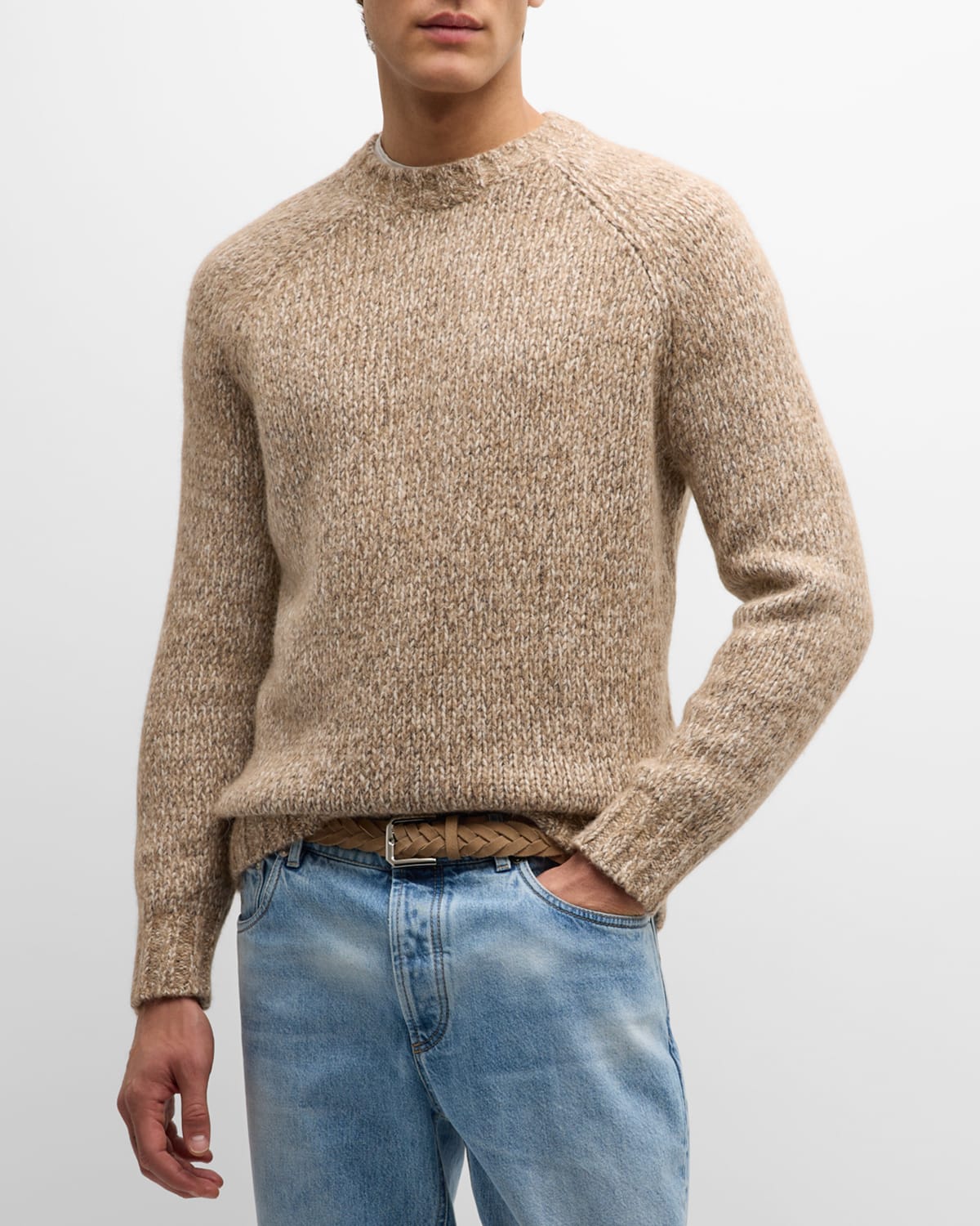 Men's Marled Knit Crewneck Sweater