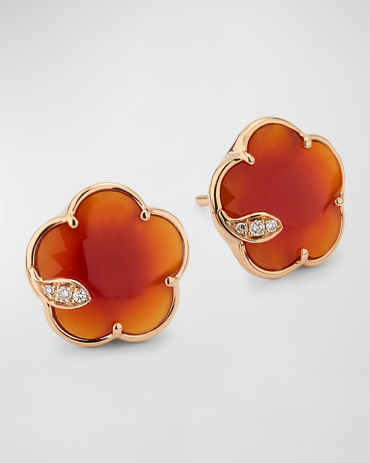Pasquale Bruni 18K Rose Gold Petit Joli Earrings with Carnelian and Diamonds