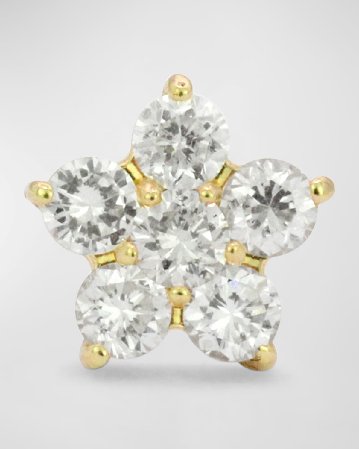 Begonia 18K Star Stud Earring with Diamonds, Single