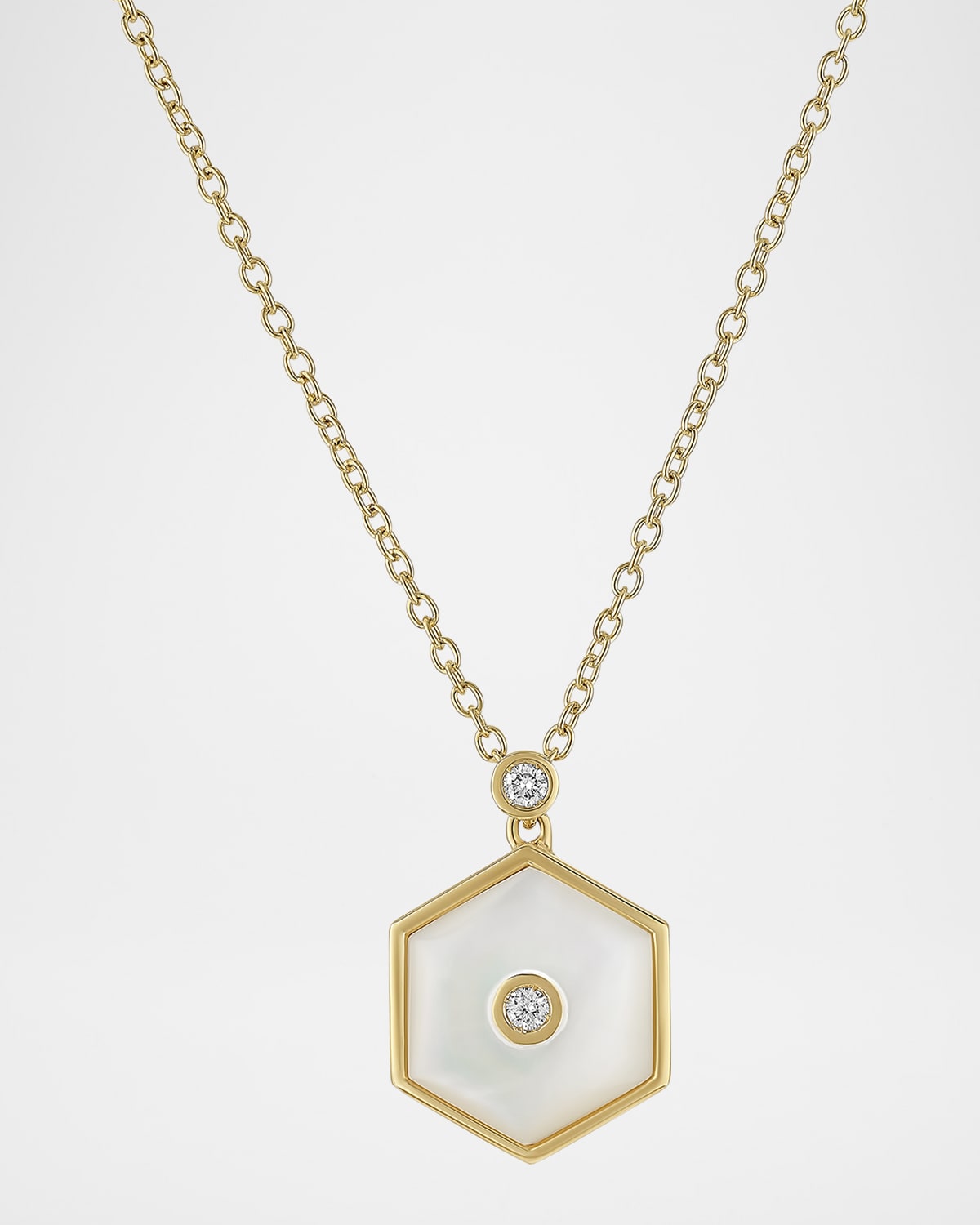 Baia Sommersa 18K Yellow Gold White Diamond and Mother-of-Pearl Pendant