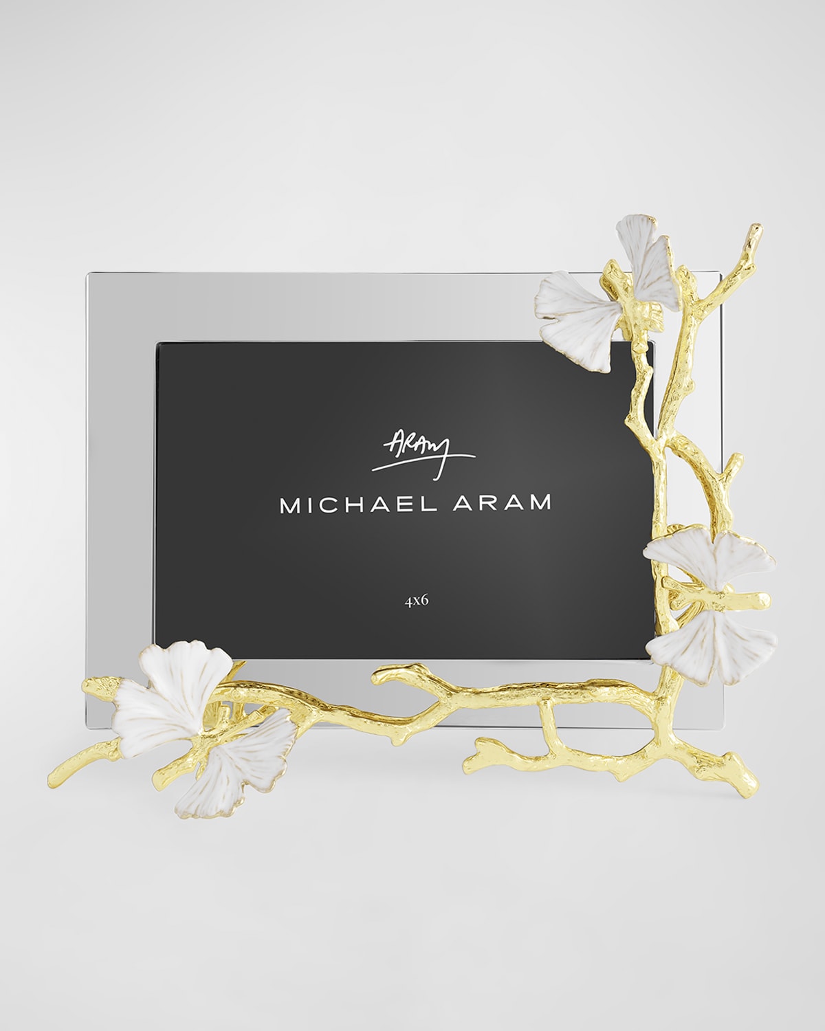 Michael Aram Butterfly Ginkgo White And Gold Frame, 4" X 6" In White And Gold