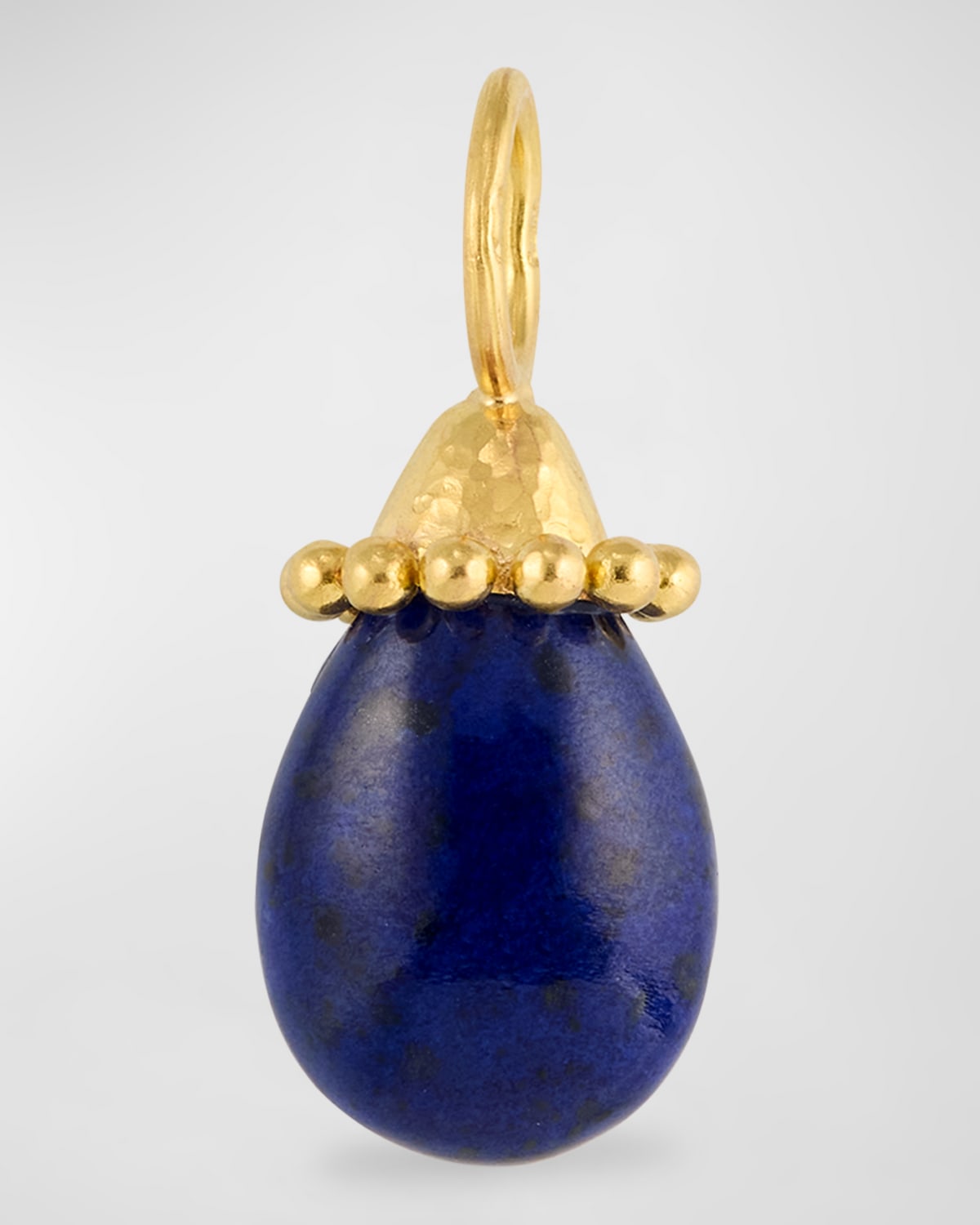 19K Yellow Gold Medium Drop Lapis Pendant