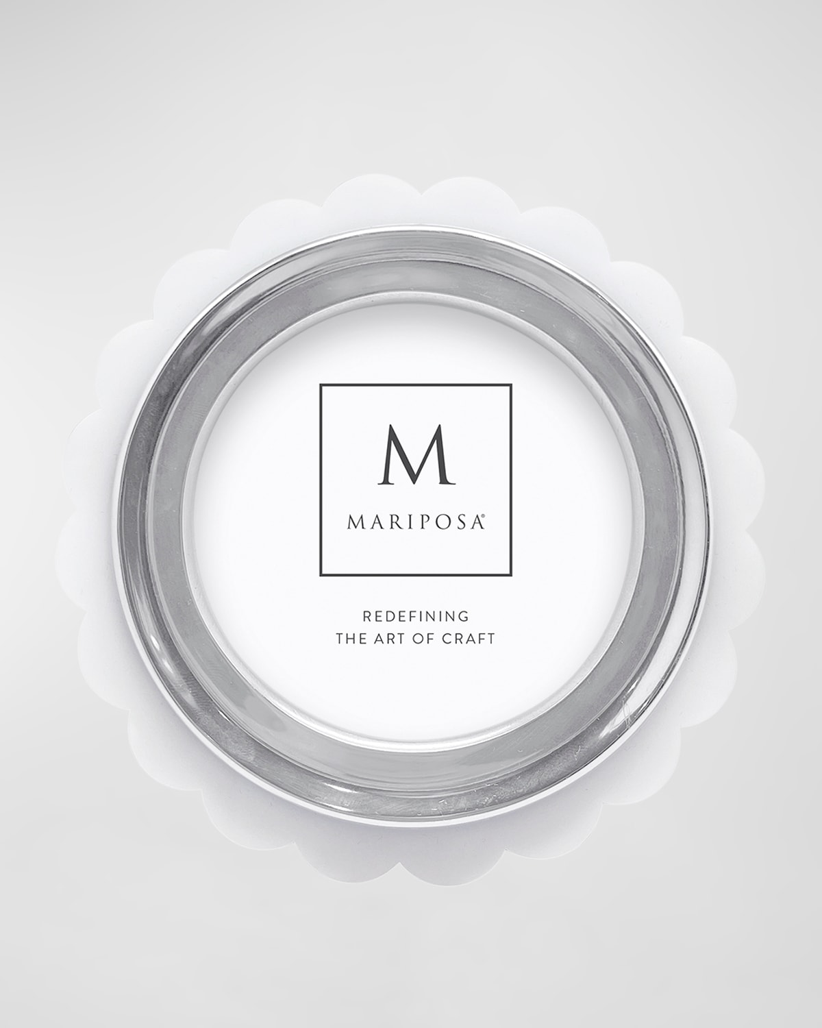 Shop Mariposa Acrylic Scallop Round Frame, 4" Round In White