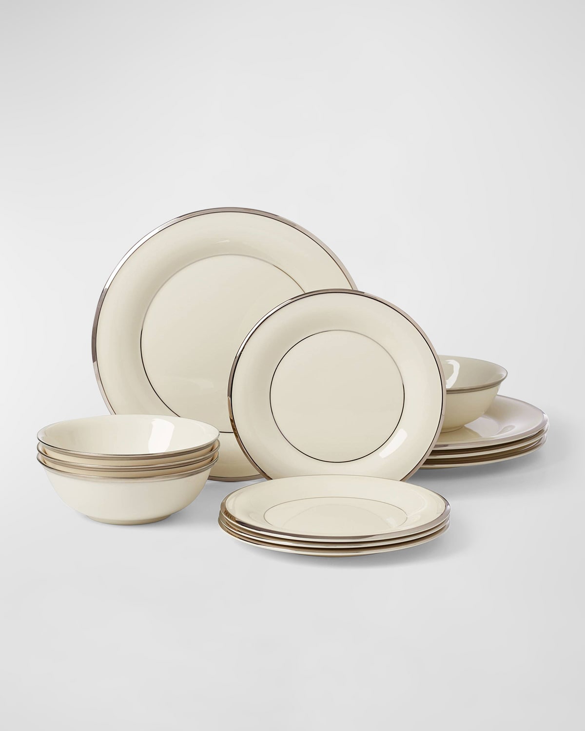 Shop Lenox Solitaire 12-piece Dinnerware Set, Service For 4 In Ivory