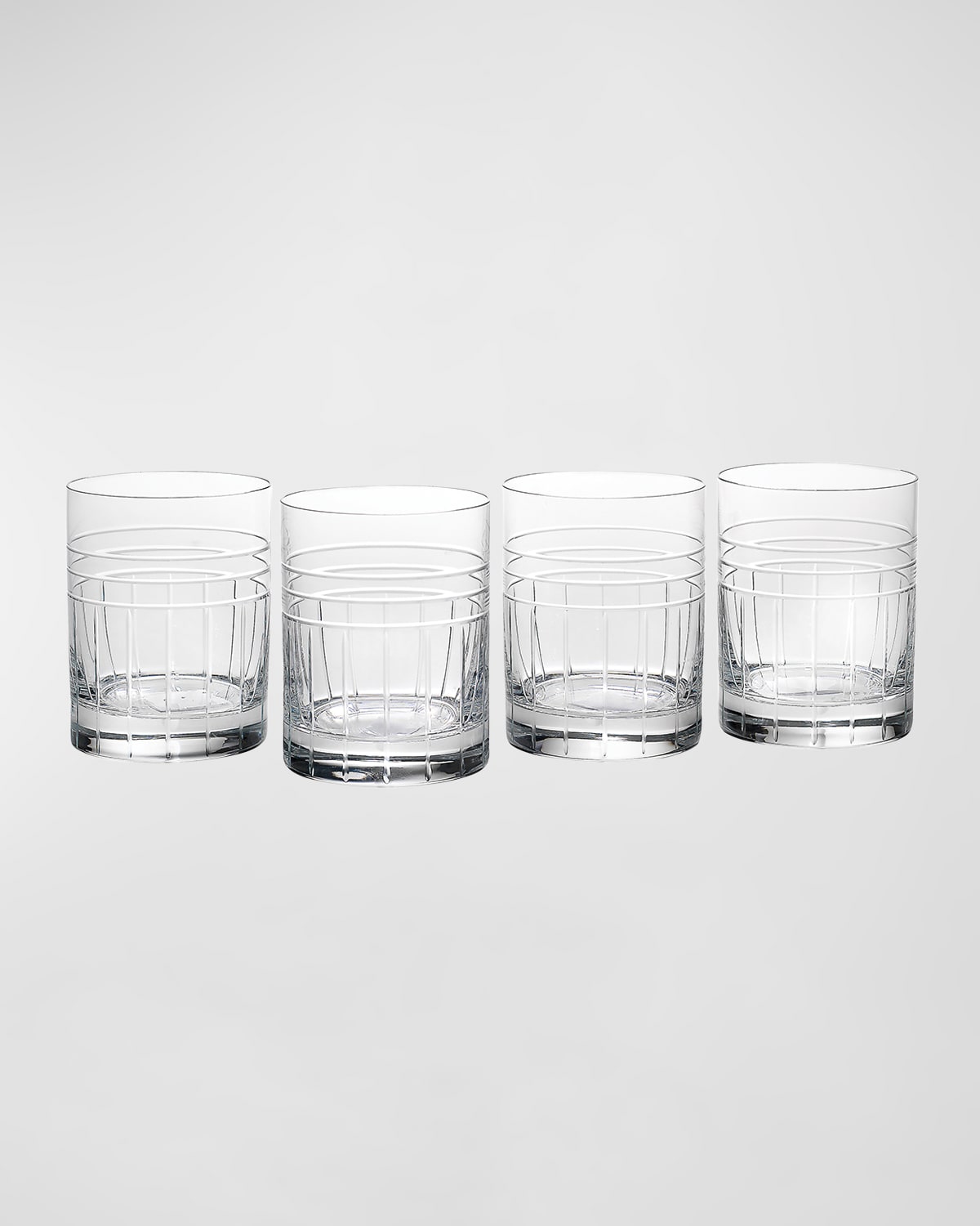 Shop Reed & Barton Tempo 12 Oz. Double Old-fashioned Glasses, Set Of 4 In Clear