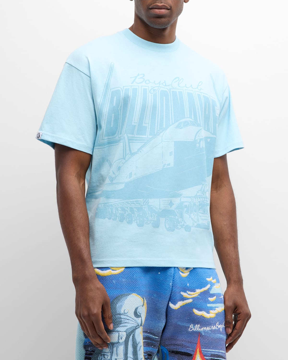 Shop Billionaire Boys Club Men's Tonal Graphic T-shirt In Crystal Blue