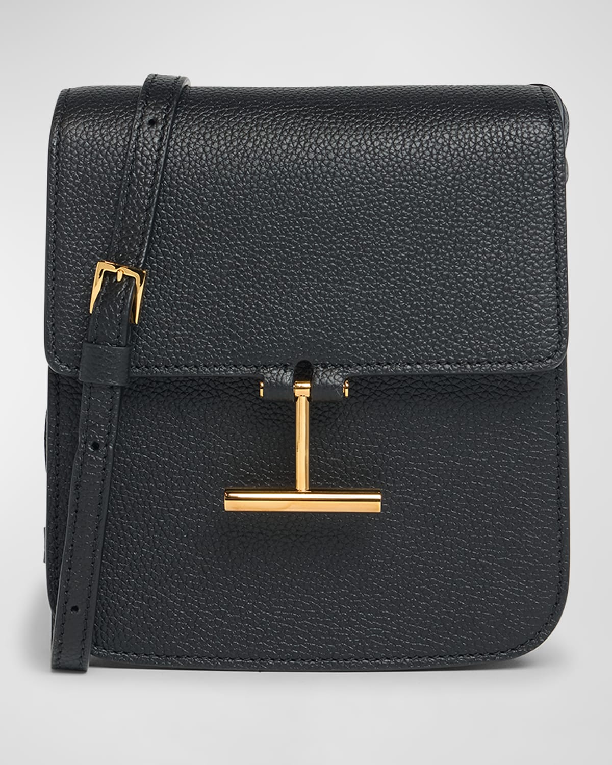 Tom Ford Tara Mini Crossbody Bag In Grain Leather In Black