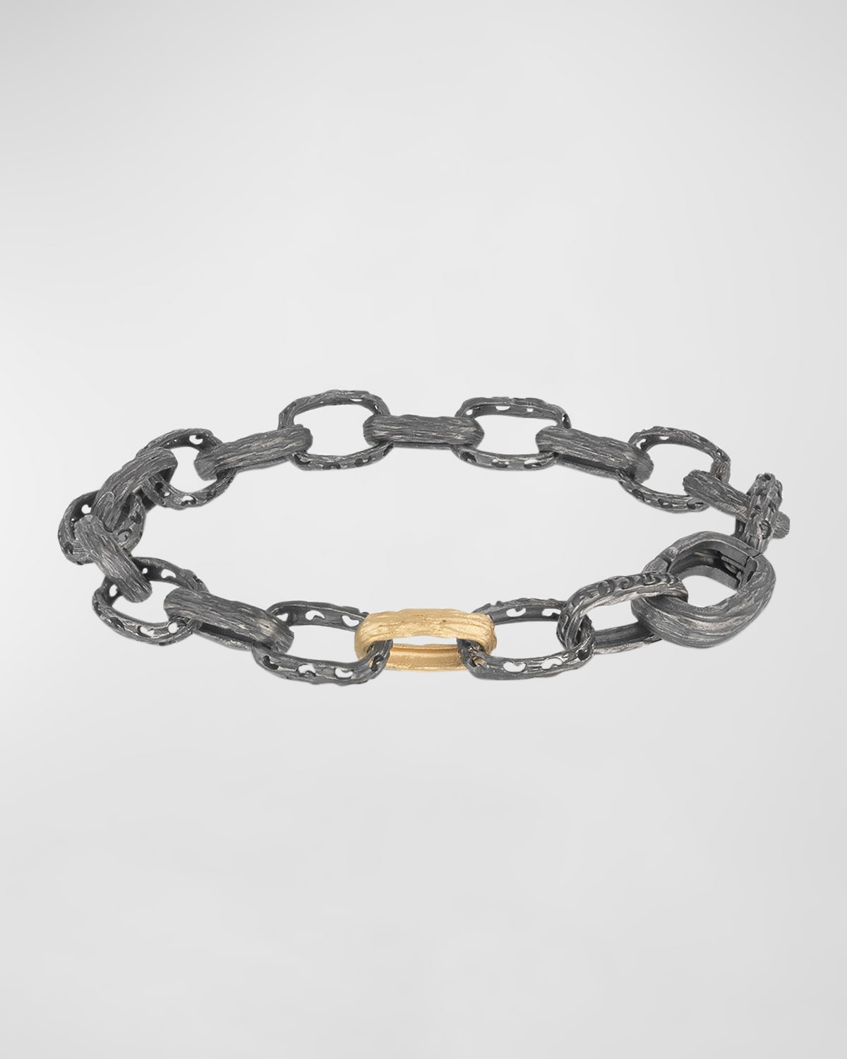 Shop Marco Dal Maso Men's Warrior Link Bracelet With Gold Clasp In Silver/gold