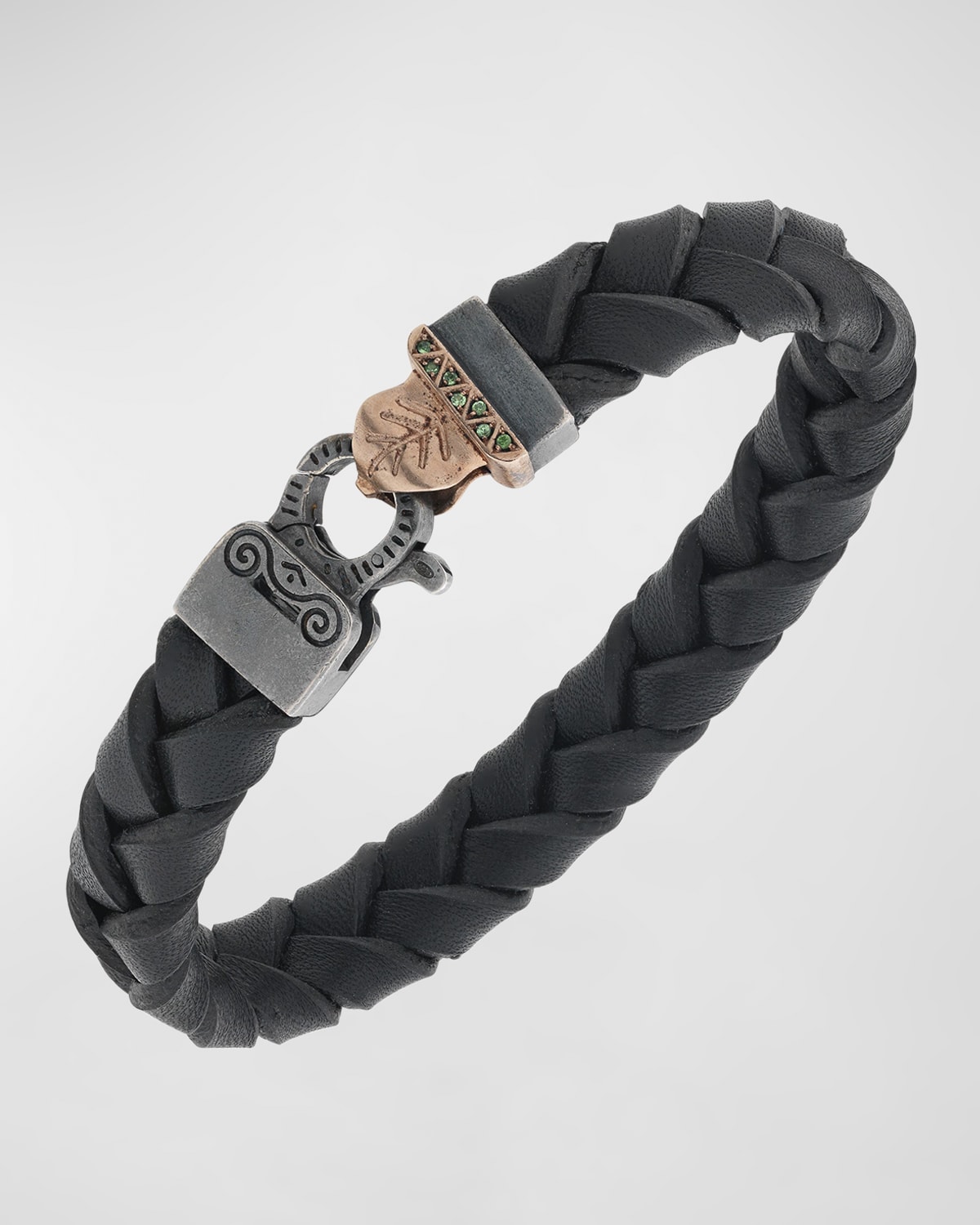 Men's Flaming Tongue Wide Leather Bracelet