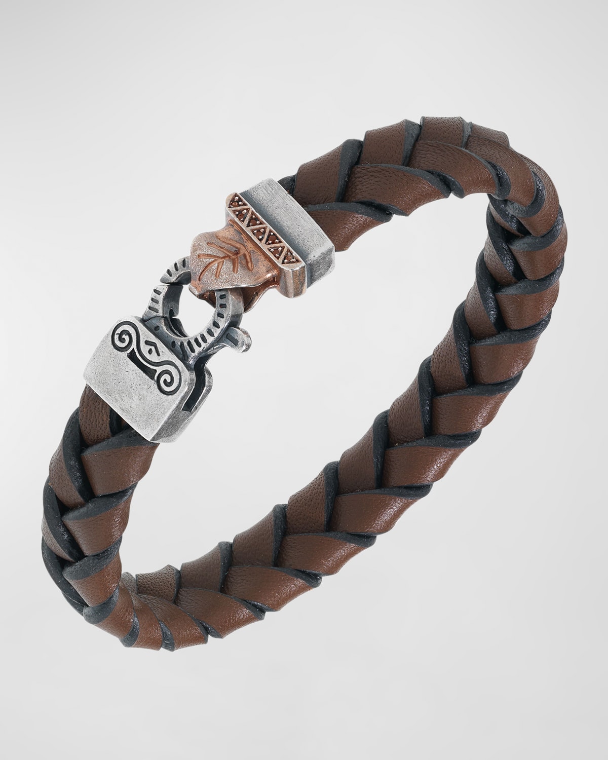 Men's Flaming Tongue Wide Leather Bracelet