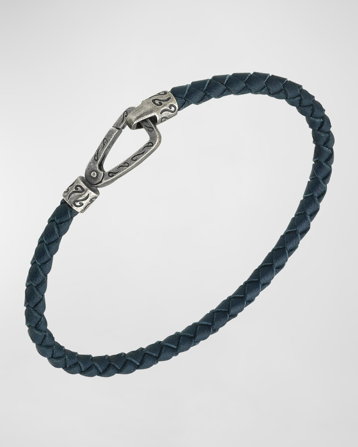 Shop Marco Dal Maso Men's Lash Woven Bracelet, Silver In Blue/silver