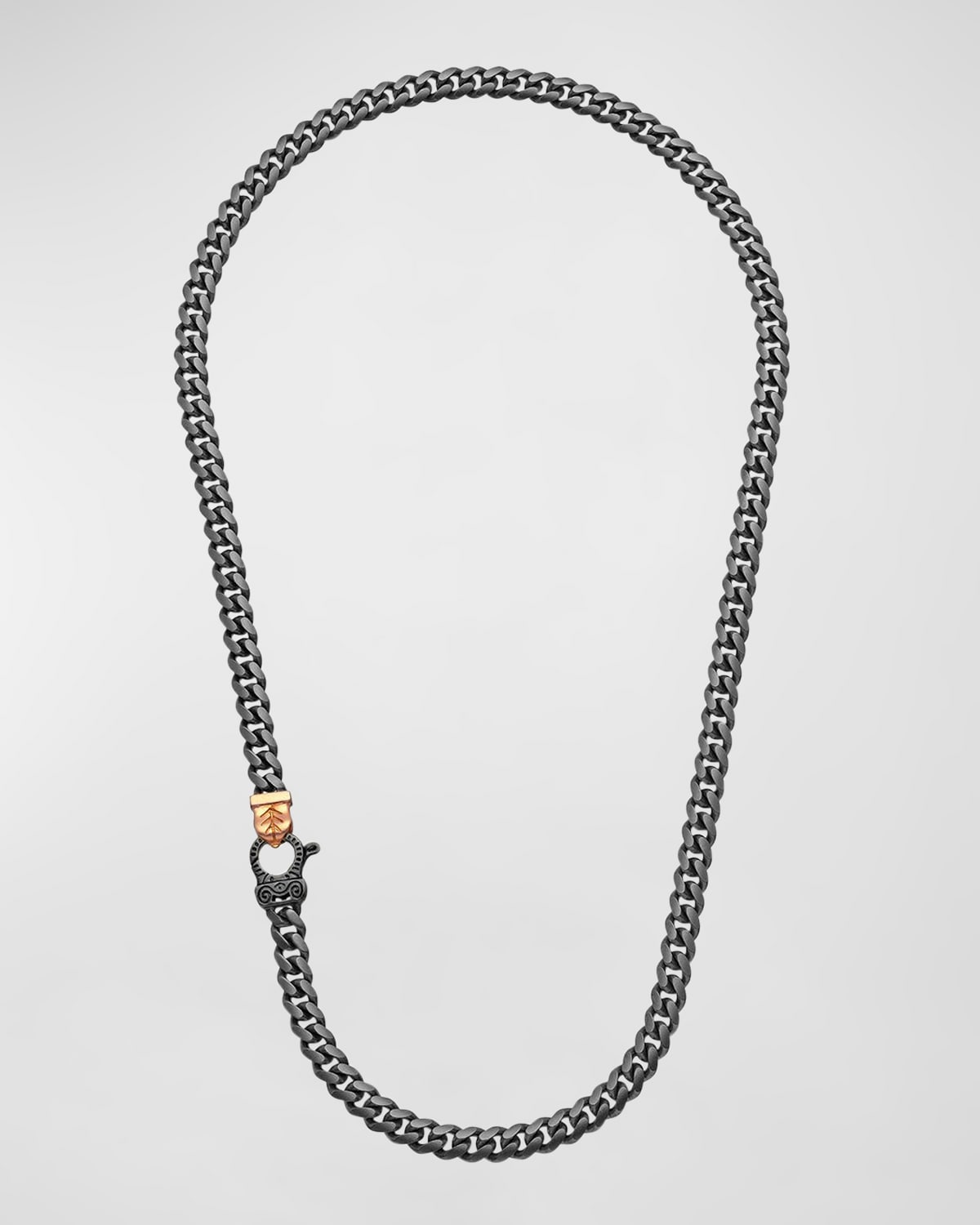 Shop Marco Dal Maso Men's Flaming Tongue Cuban Link Necklace, Silver In Rose Gold