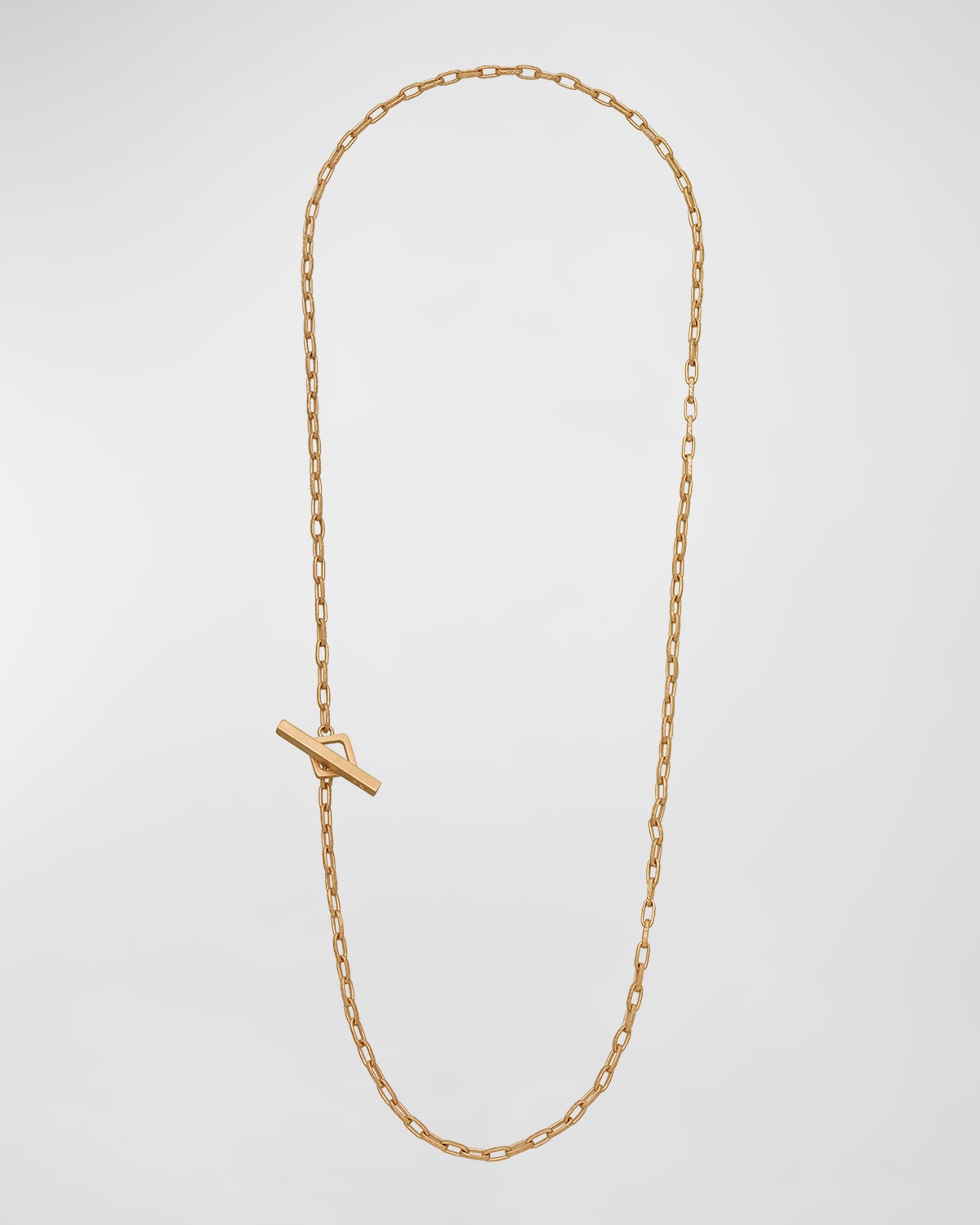 Shop Marco Dal Maso Men's Ulysses Hand Etched Link Lariat Necklace In Gold, 57mm In Yellow Gold