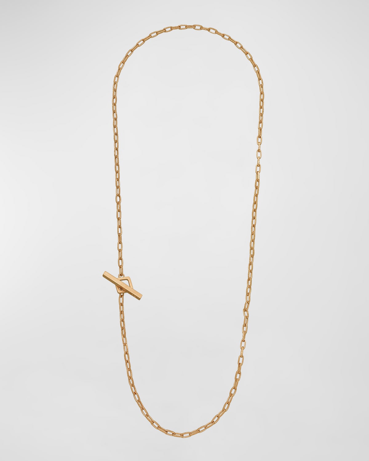 Men's Ulysses Hand Etched Link Lariat Necklace in Gold, 62mm