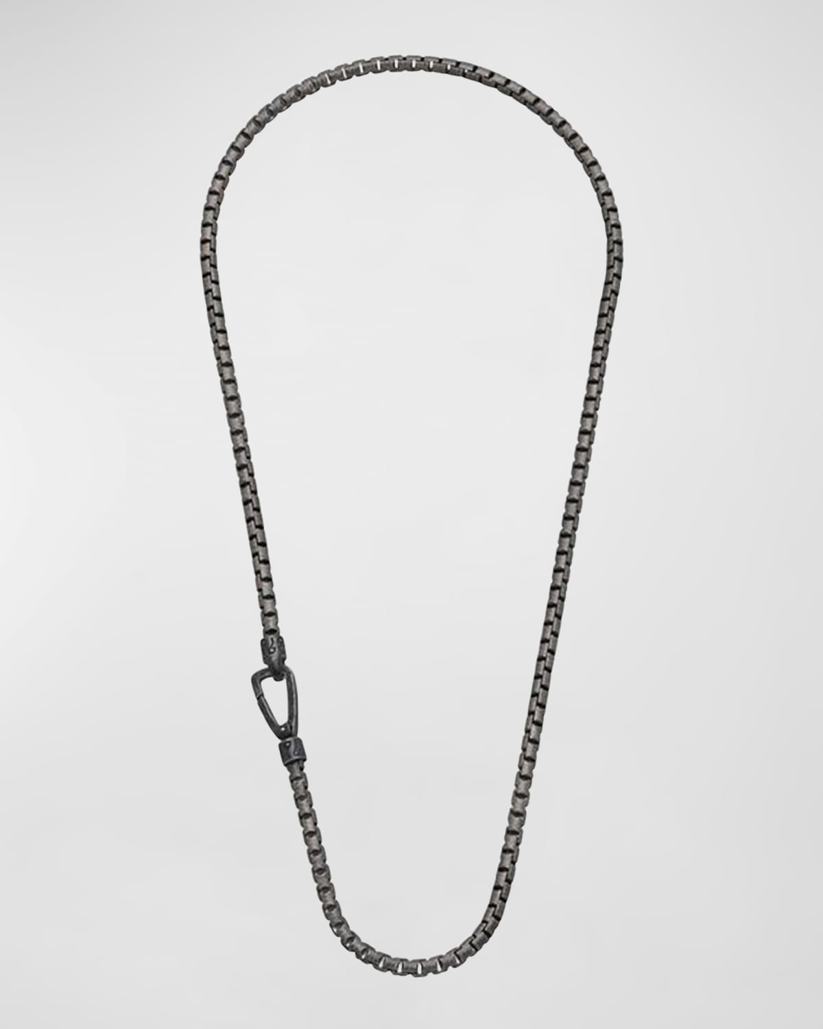 Shop Marco Dal Maso Men's Carved Tubolar Oxidized Necklace In Silver, 52cm In Oxidized Silver