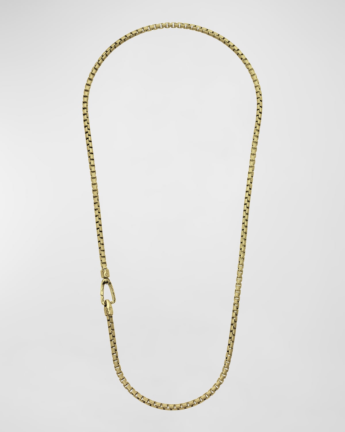 Men's Ulysses Etched Box Chain Necklace in Gold, 57mm