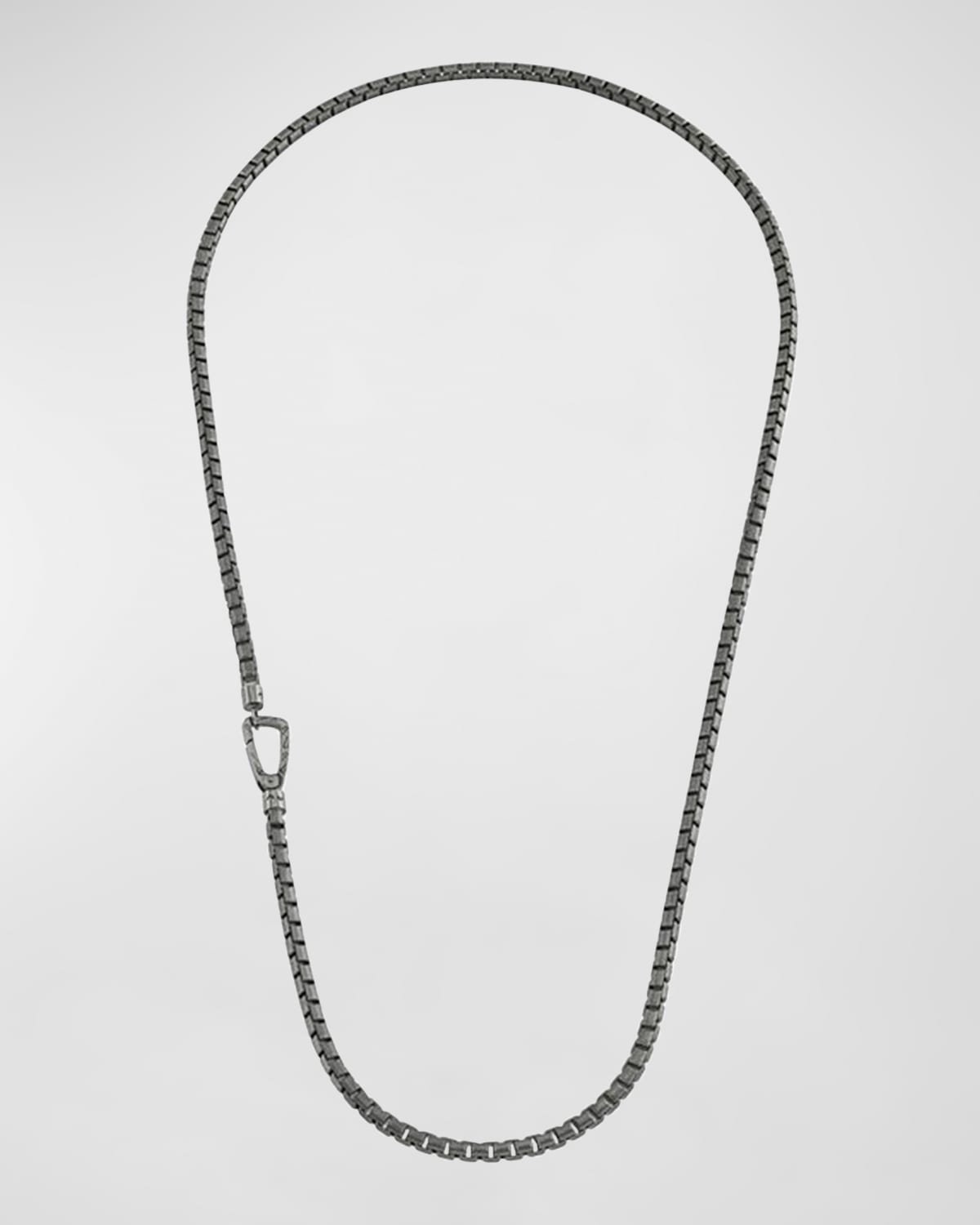 Men's Ulysses Box Chain Necklace in Silver, 52mm