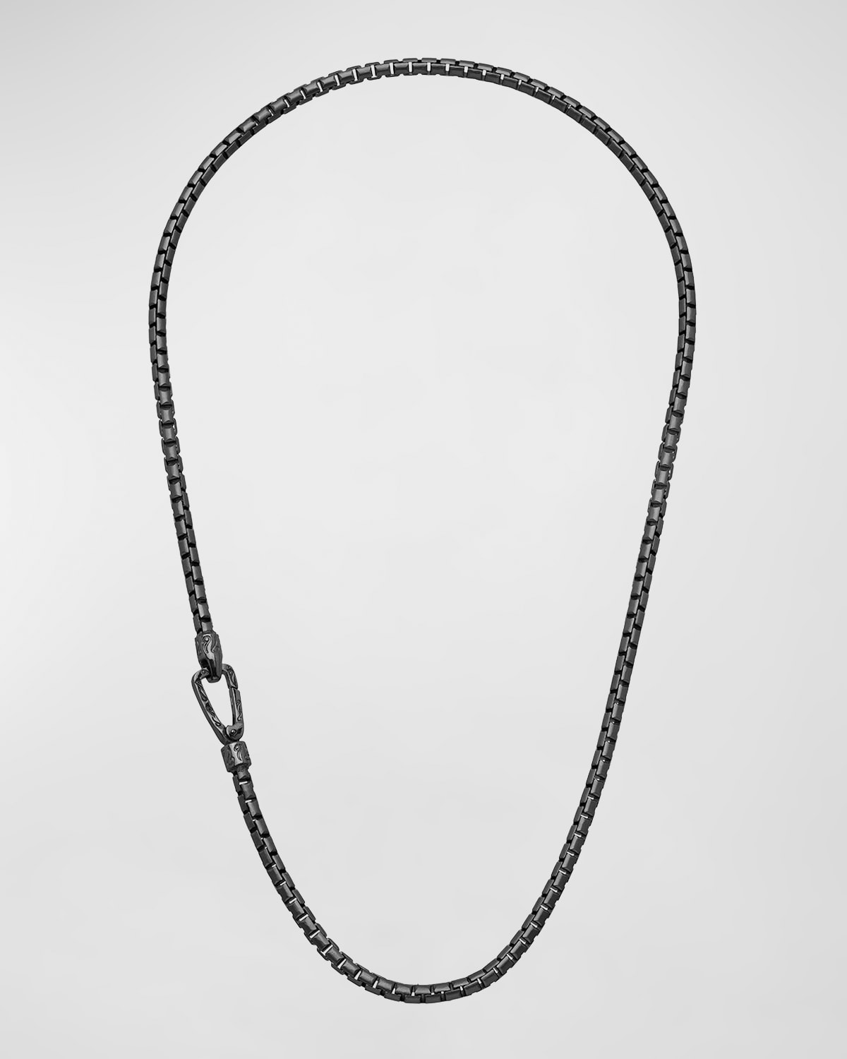 Shop Marco Dal Maso Men's Ulysses Box Chain Necklace In Silver, 62mm In Burnished Silver