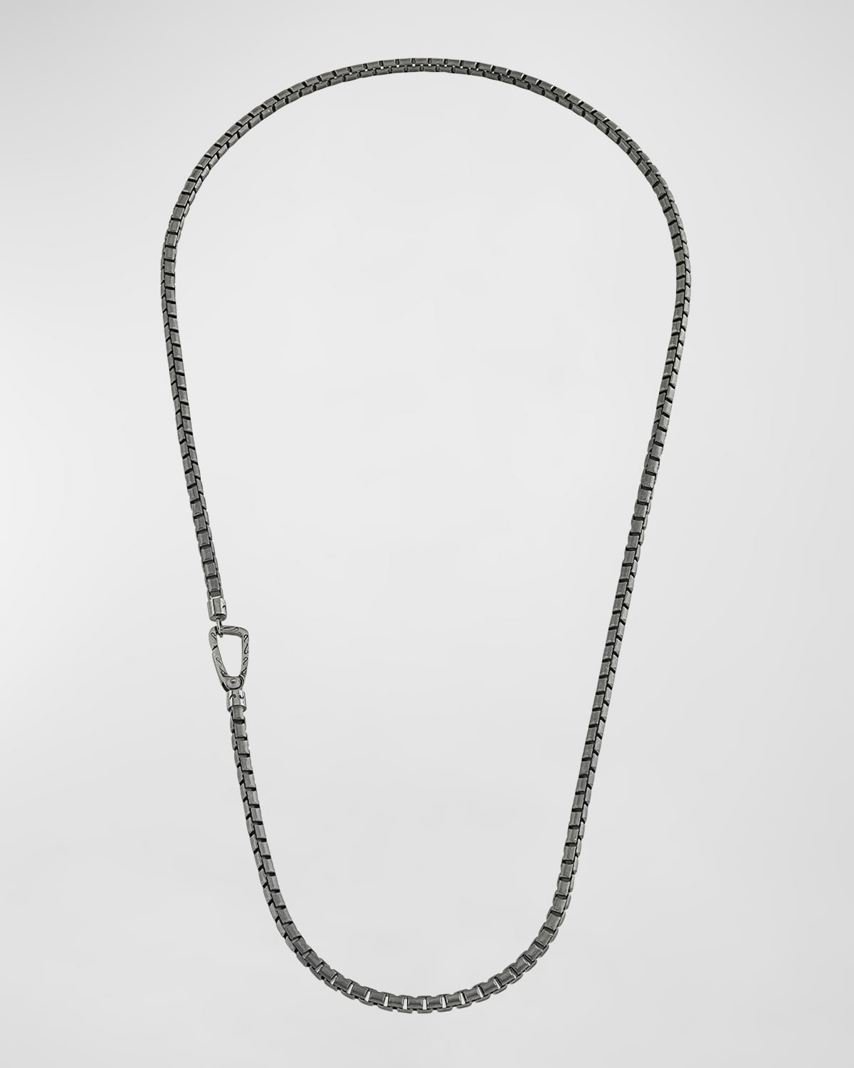 Shop Marco Dal Maso Men's Ulysses Box Chain Necklace In Silver, 62mm In Oxidized Silver