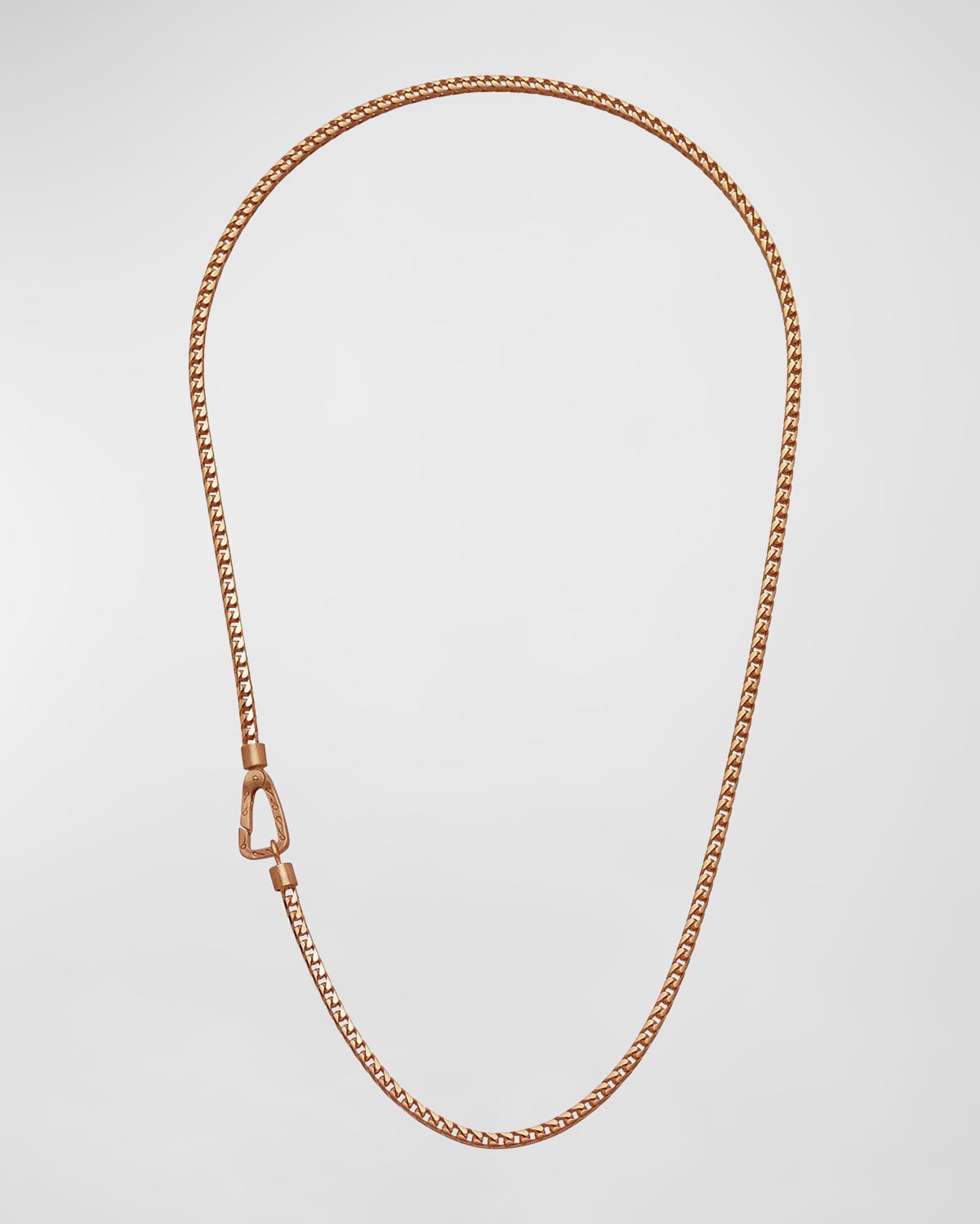 Shop Marco Dal Maso Men's Ulysses Franco Chain Necklace With Push Clasp In Gold, 52mm In Rose Gold