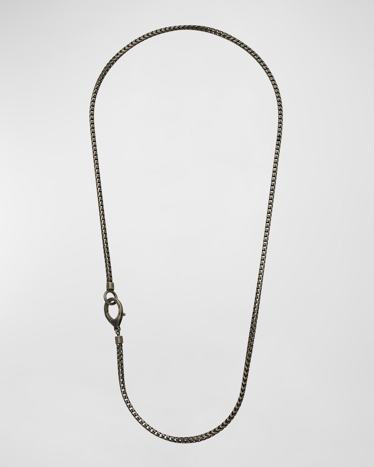 Men's Mesh Oxidized Silver Necklace, 24"L