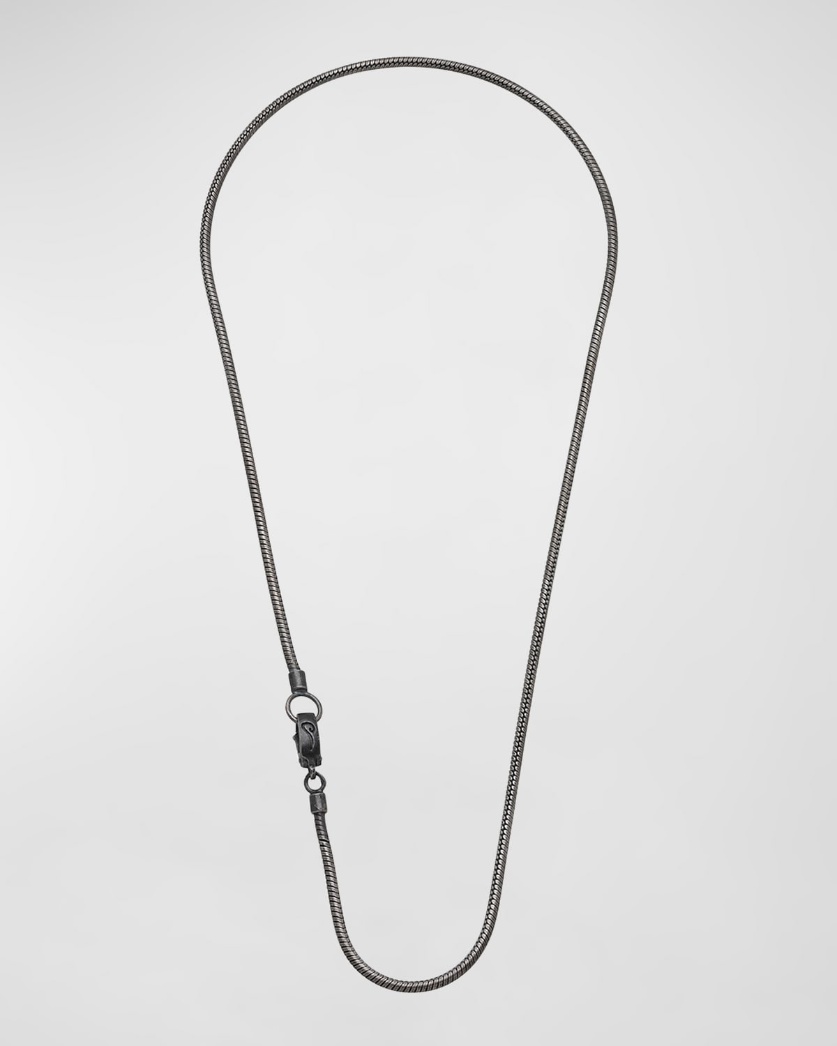 Shop Marco Dal Maso Men's Classy Oxidized Silver Necklace, 22"l