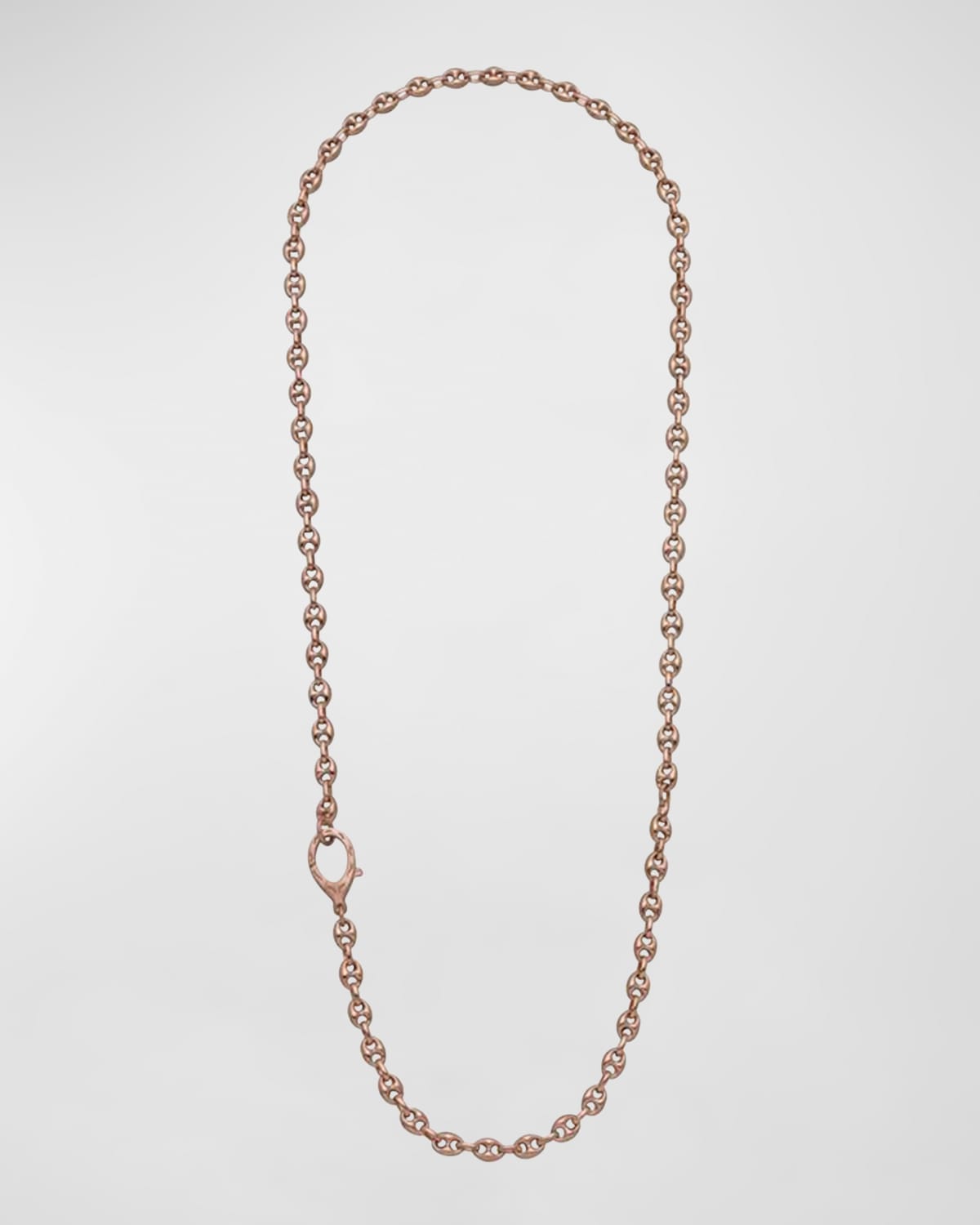 Men's Marine Rose Gold Plated Necklace in Polished Chain and Matte Clasp, 20"L