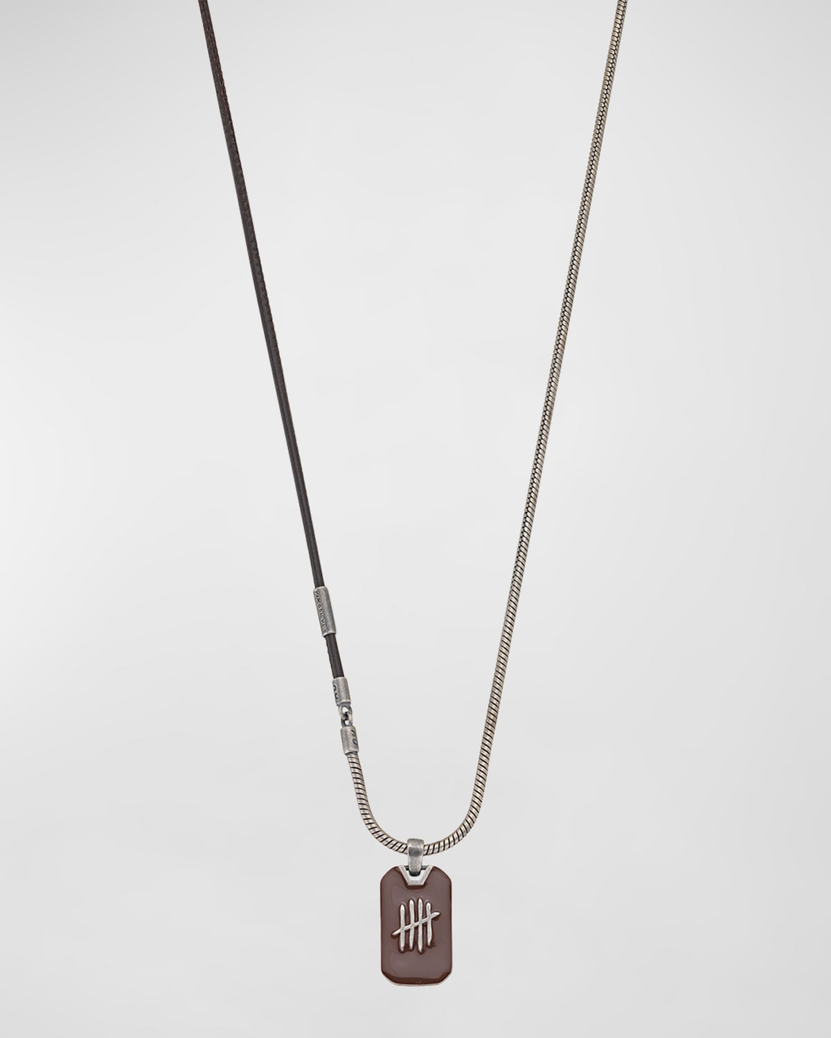 Men's Triumph Tag Enamel Pendant Necklace