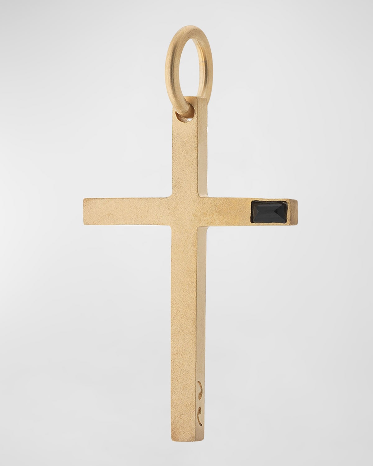 Men's Yellow Gold Plated Cross Pendant with Black Onyx