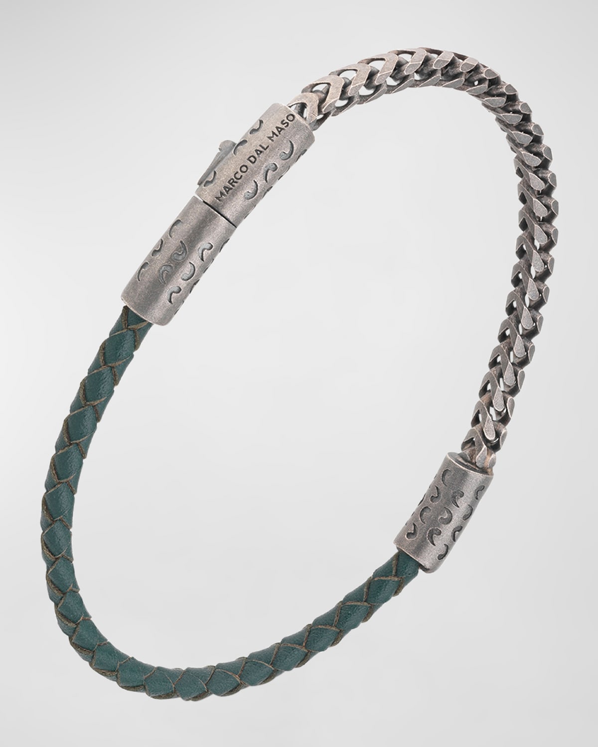 Men's Lash Sterling Silver and Leather Bracelet