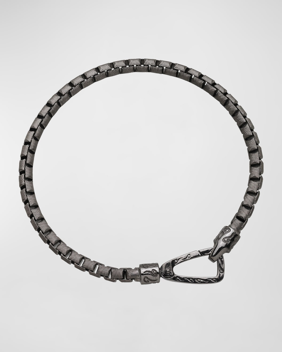 Shop Marco Dal Maso Men's Ulysses Box Chain Bracelet, Silver In Burnished Silver