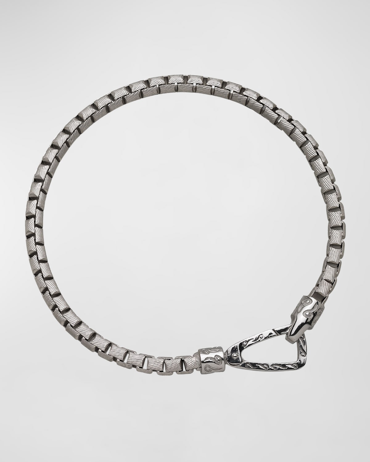 Men's Ulysses Box Chain Bracelet, Silver