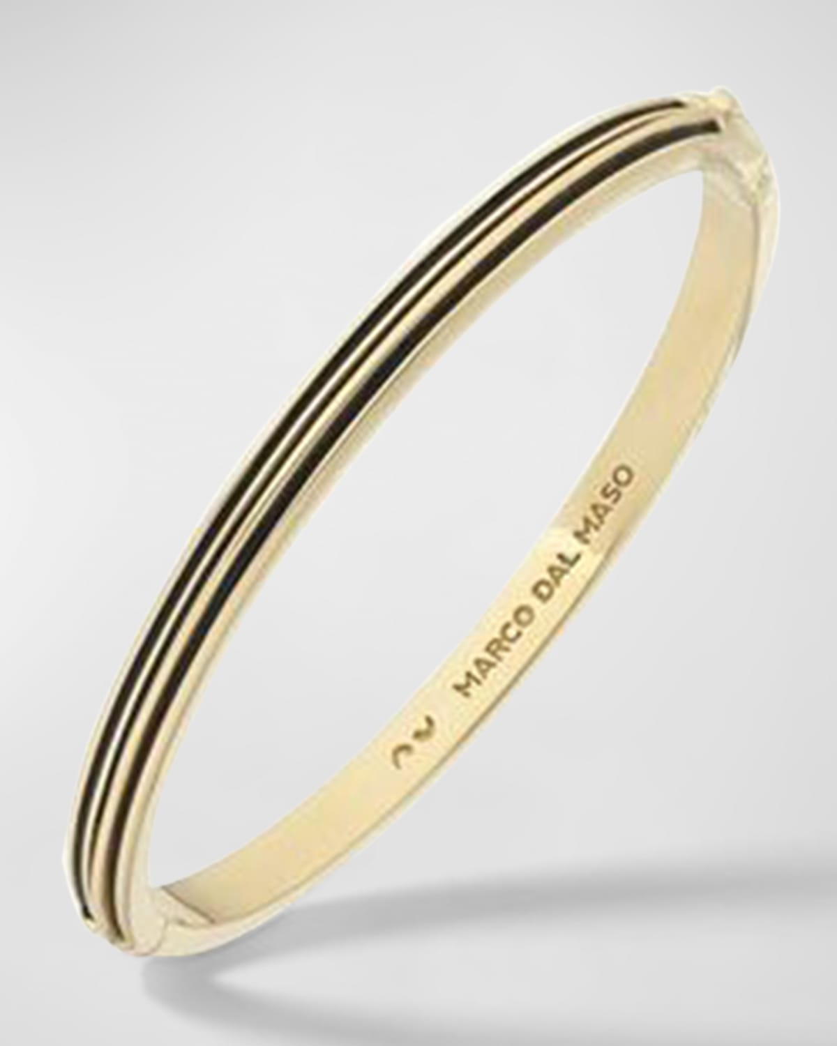 Shop Marco Dal Maso Men's Acies 18k Yellow Gold Polished Silver Cuff With Black Enamel In Yellow Gold/black