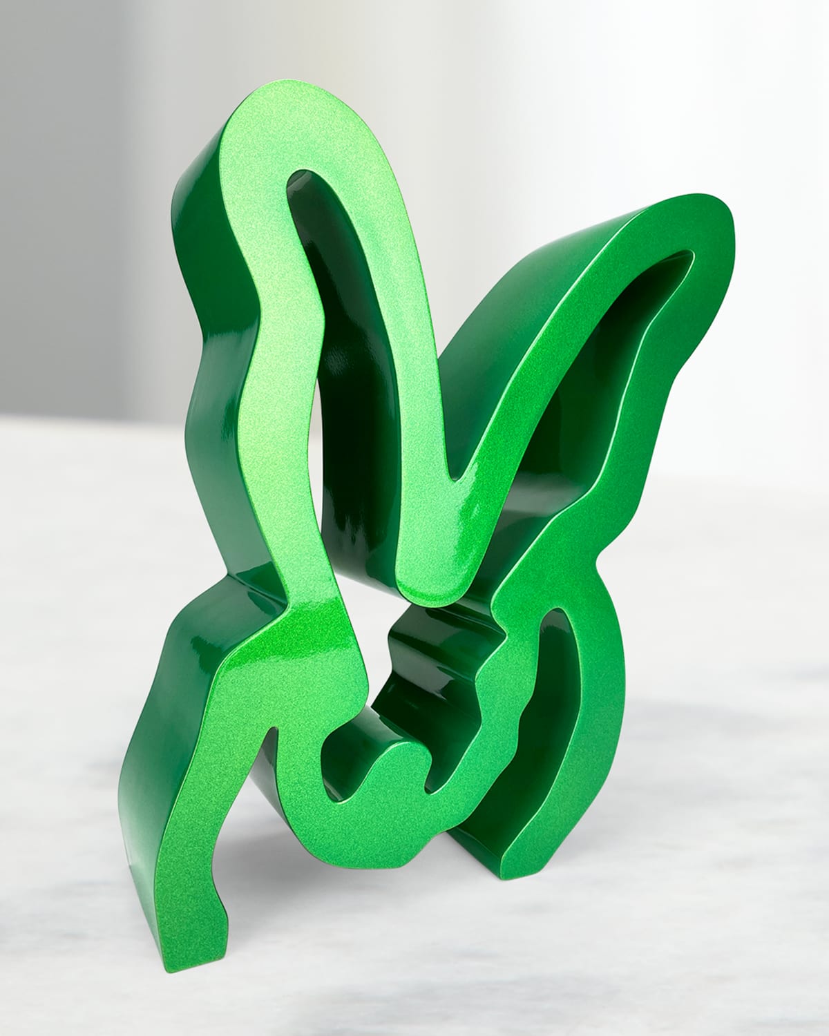 Shop Hunt Slonem Lucky Charm Bunny Sculpture In Green