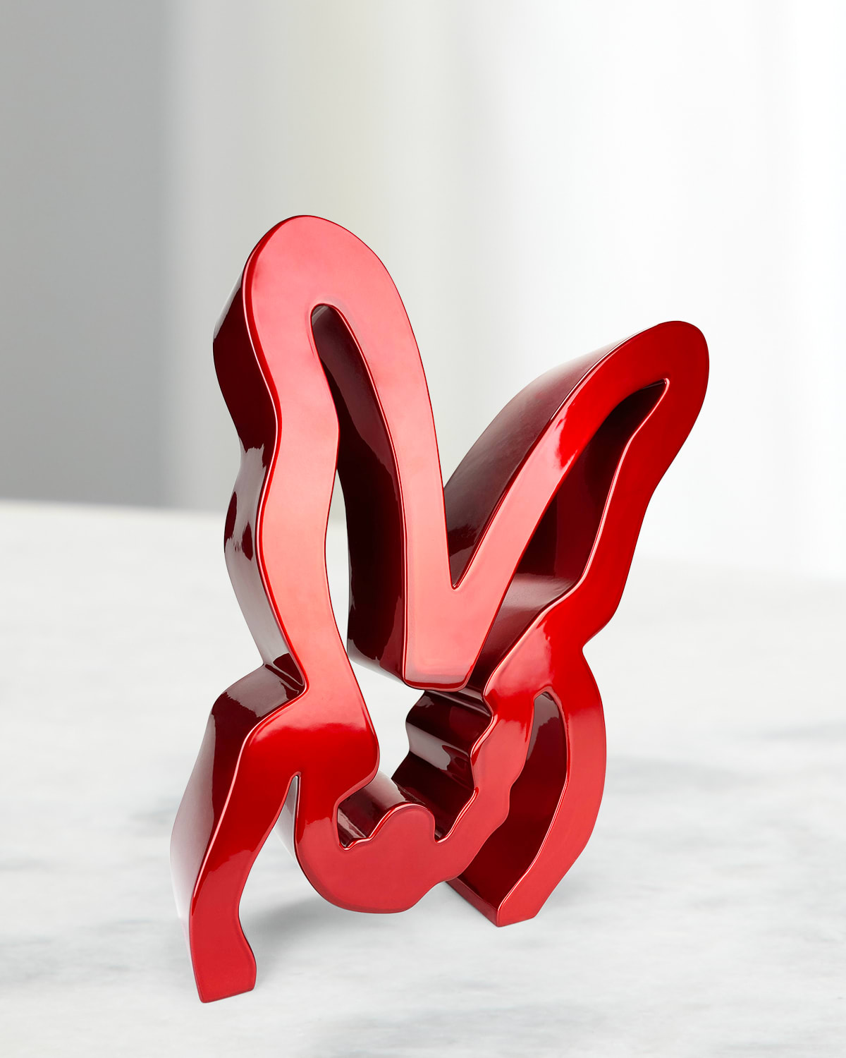 Shop Hunt Slonem Lucky Charm Bunny Sculpture In Red