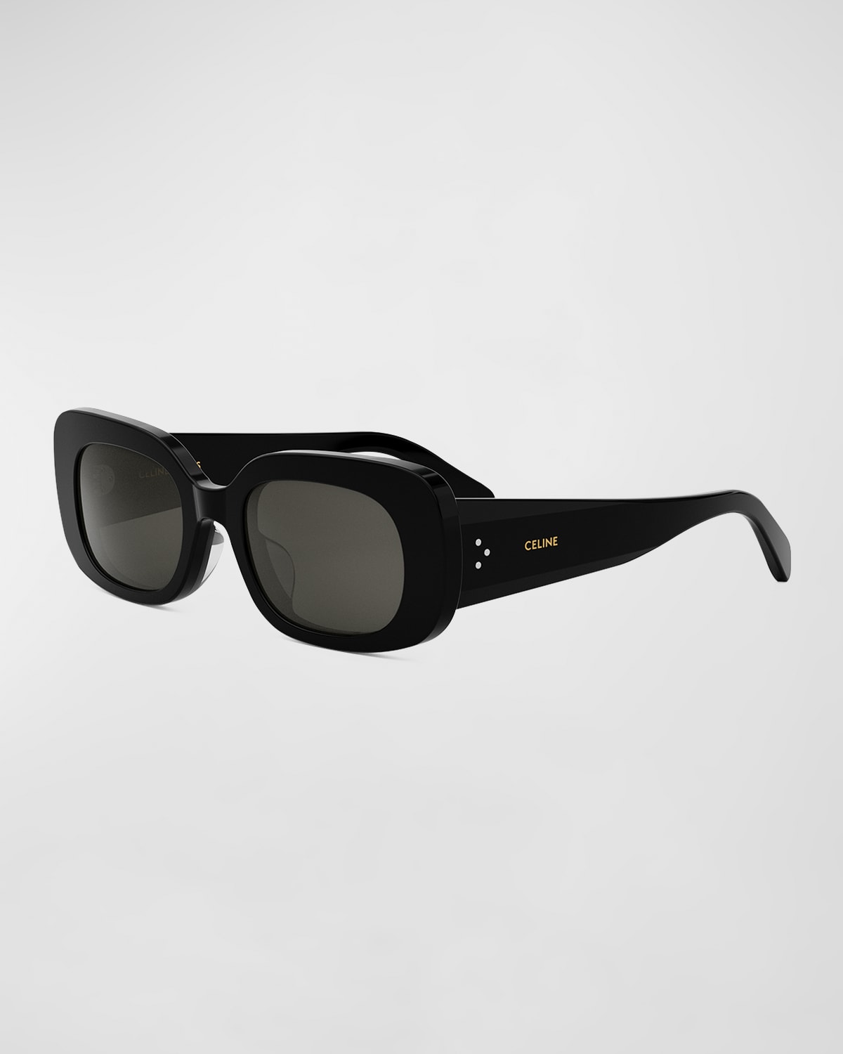 Celine Bold 3 Dots Acetate Rectangle Sunglasses In Black