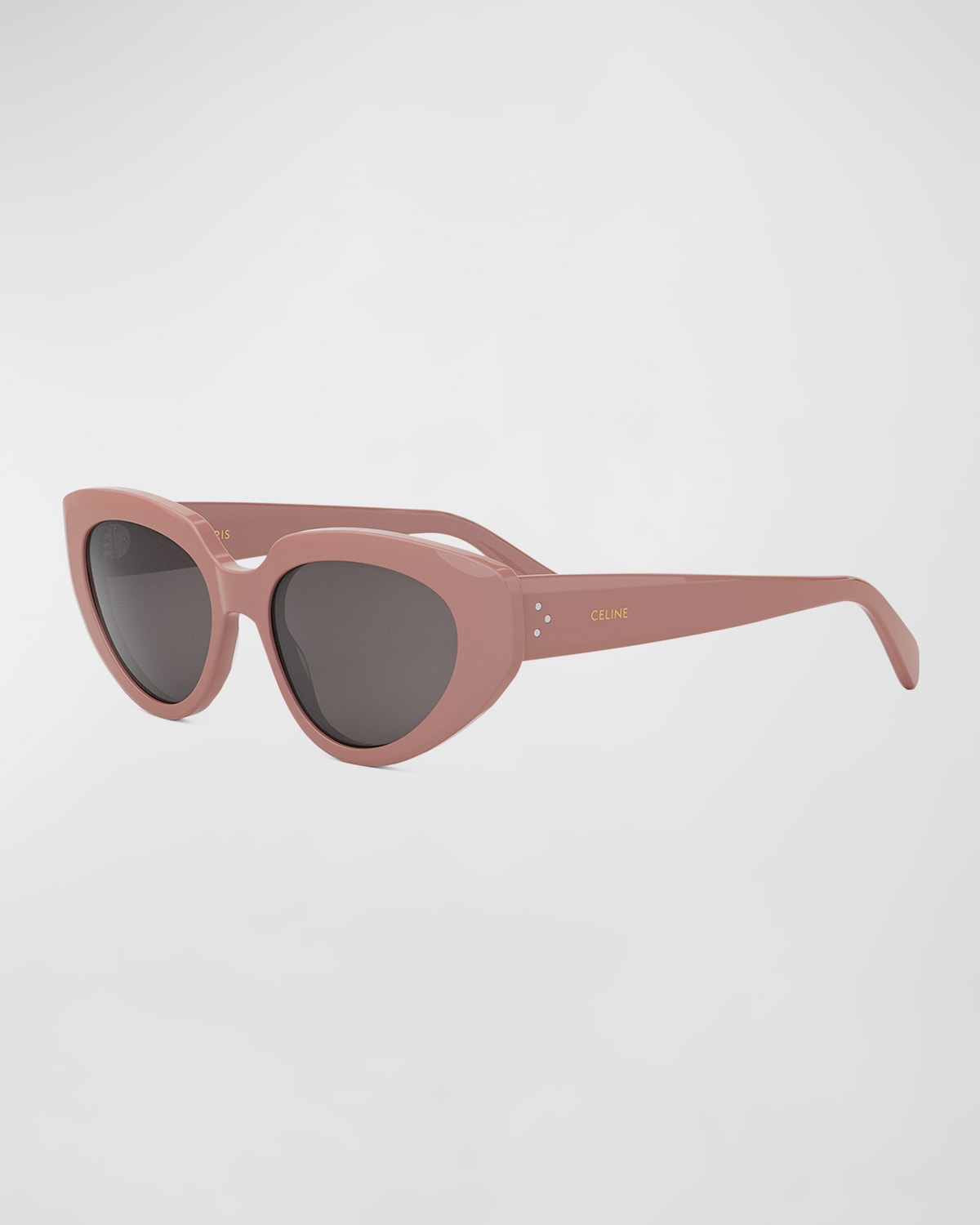 Shop Celine Bold 3 Dots Acetate Cat-eye Sunglasses In Shiny Pink Smoke