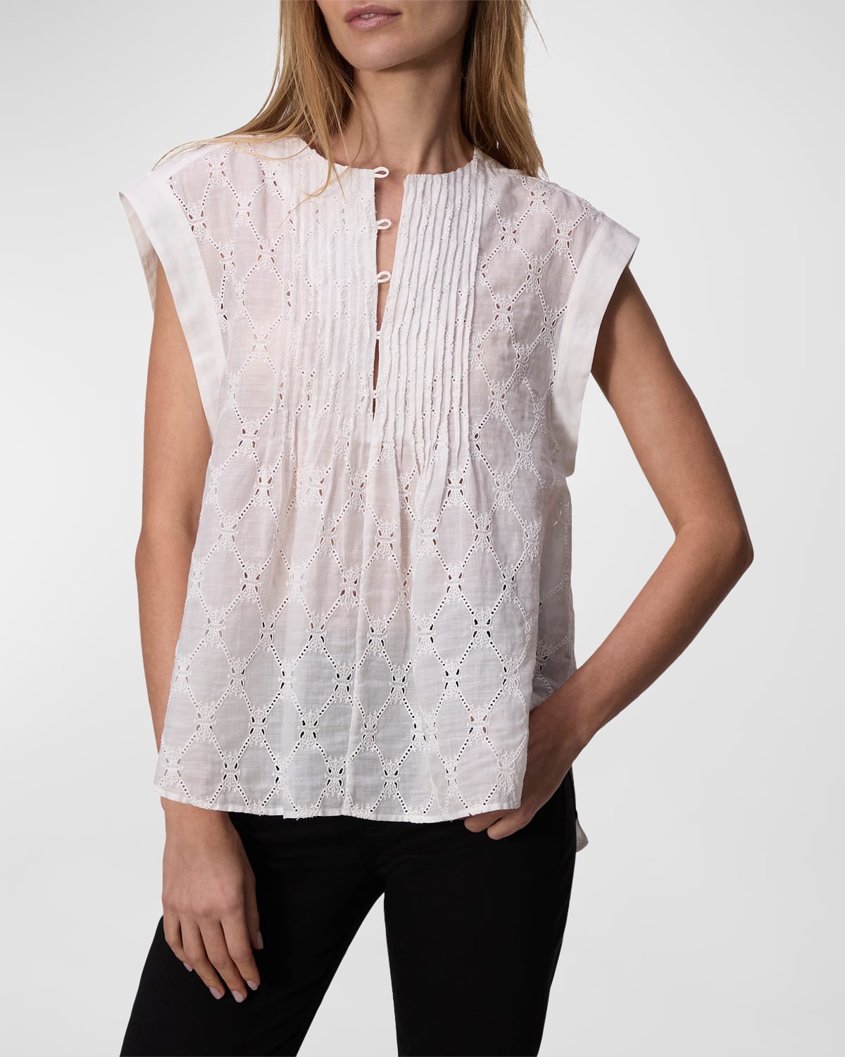 Shop Rag & Bone Gabby Embroidered Top In White