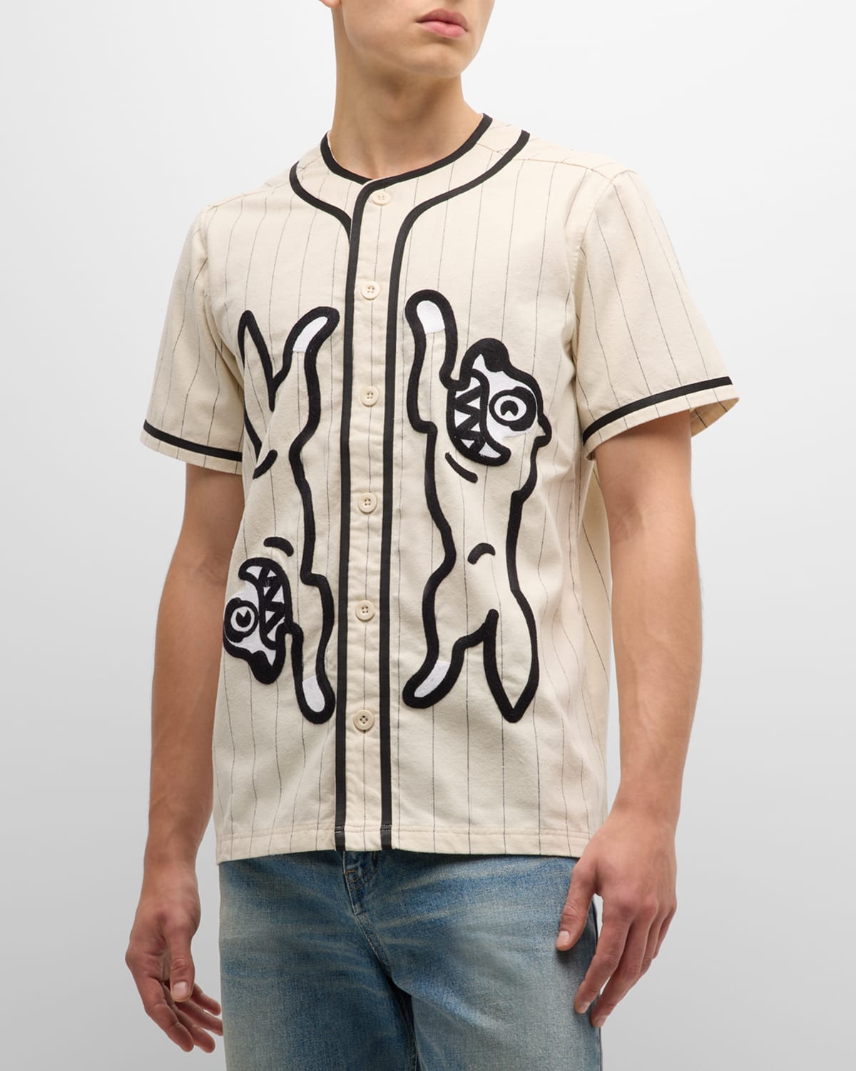 Shop Icecream Men's Running Dog Baseball Shirt In Antique White