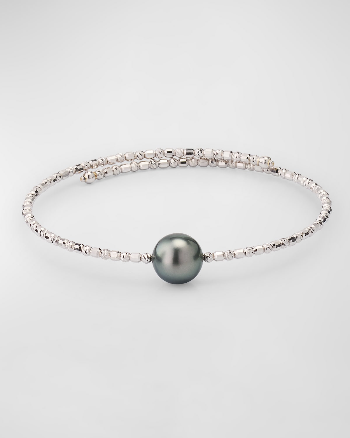 18K White Gold Tahitian Pearl Wrap Bracelet