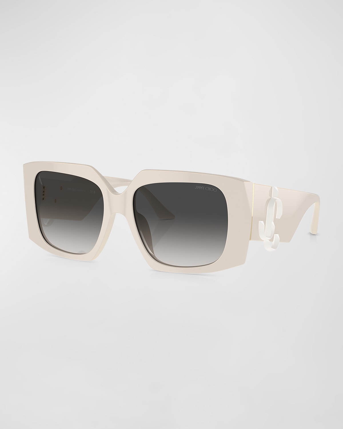 Shop Jimmy Choo Jc Logo Acetate Butterfly Sunglasses In White