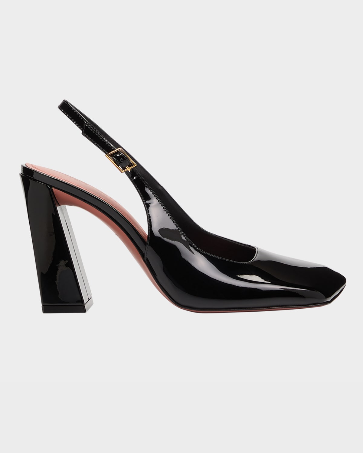 Amina Muaddi Charlotte Patent Leather Slingback Pumps In Black