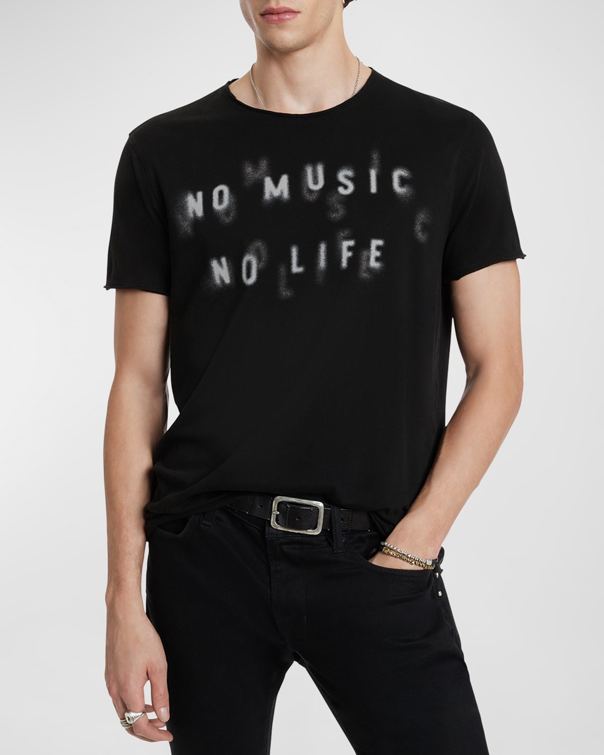Shop John Varvatos Men's No Music No Life Graphic T-shirt In Black