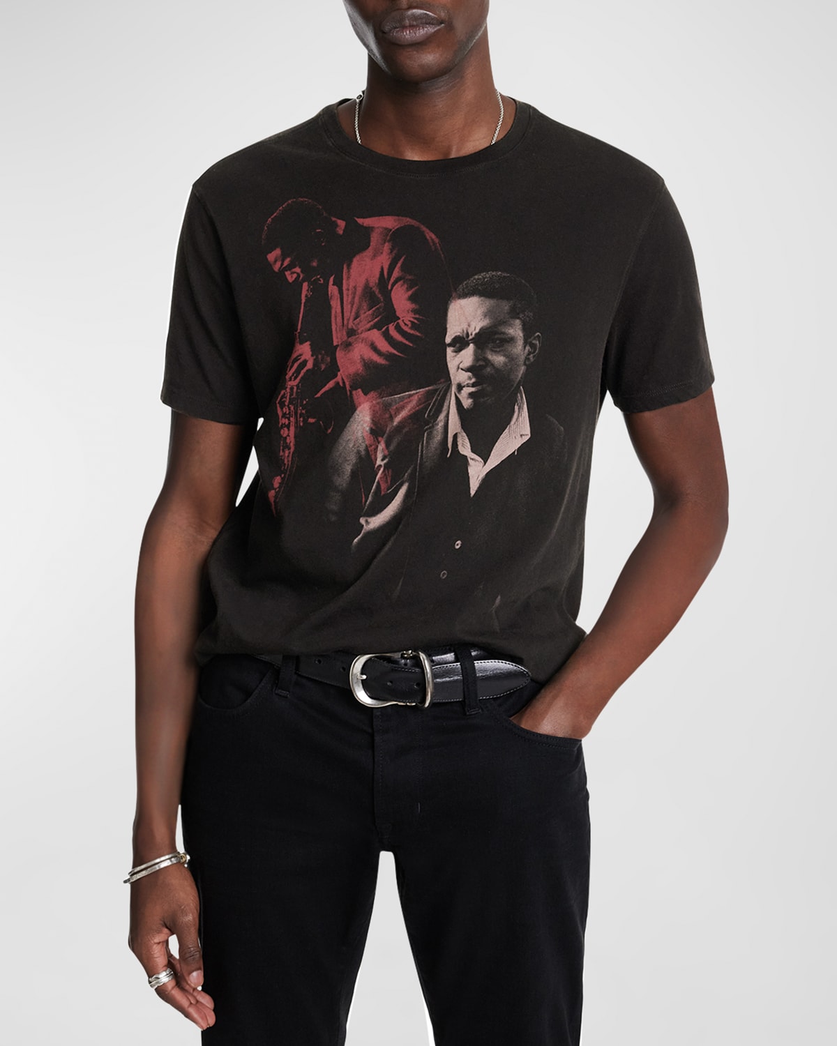Shop John Varvatos Men's John Coltrane Short-sleeve Graphic T-shirt In Black