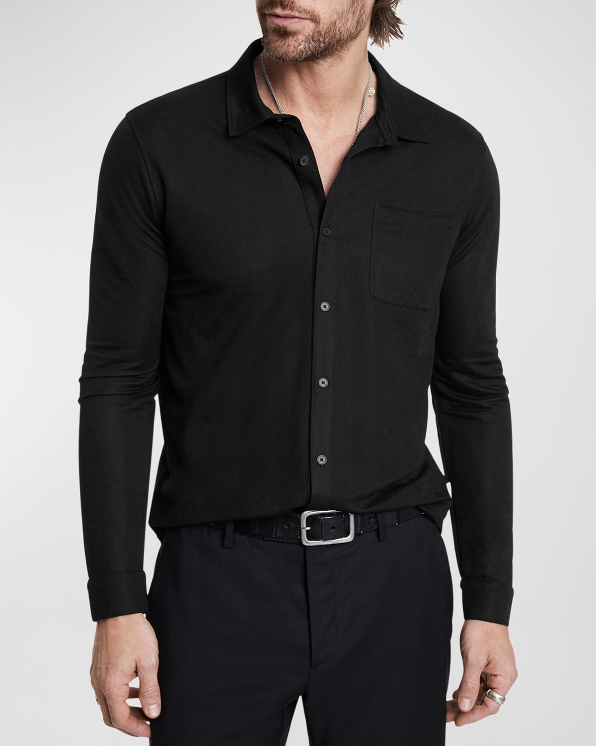 Shop John Varvatos Men's Mcgiles Button-down Shirt In Black