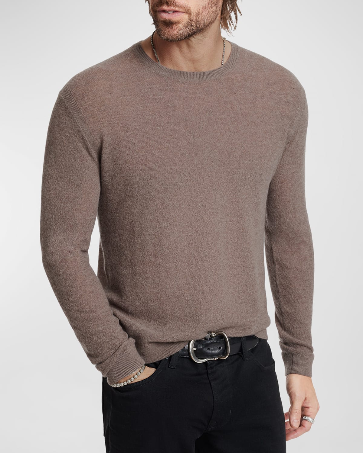 Shop John Varvatos Men's Alessio Cotton-cashmere Sweater In Mushroom