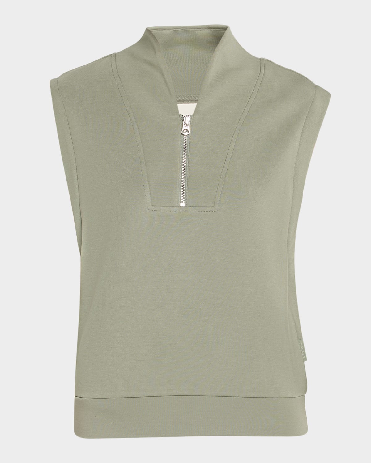 Varley Loretta Half-zip Sleeveless Sweatshirt In Green