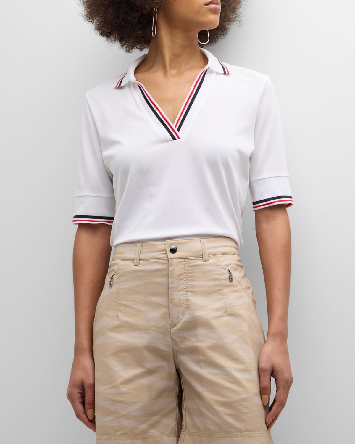 Shop Bogner Elonie Pique Jersey Performance Polo In White-031