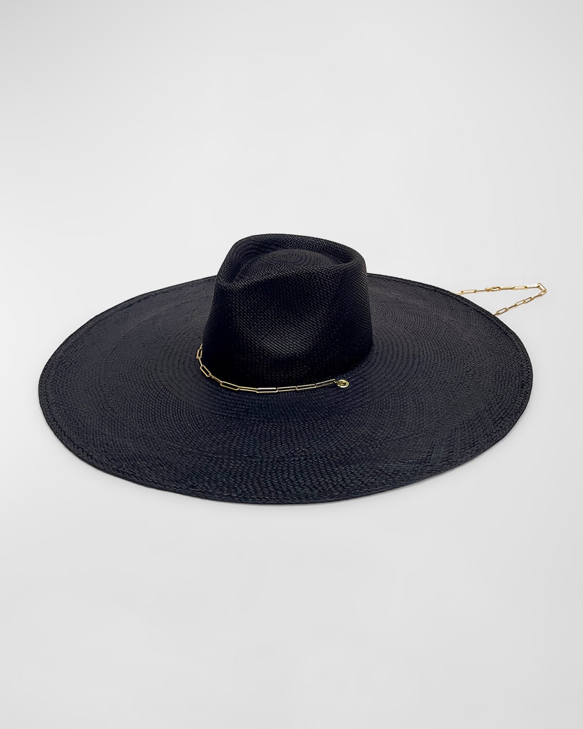 Livy XL Straw Fedora With Link Chain