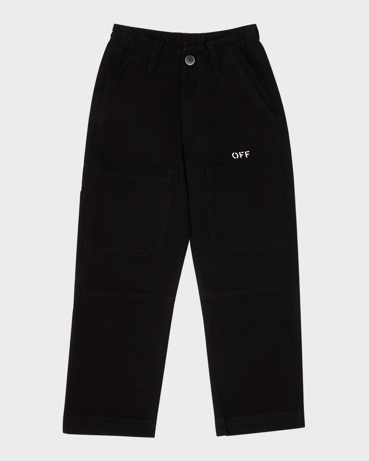 Off-white Off Stamp Clear Worker Pant In Black/white